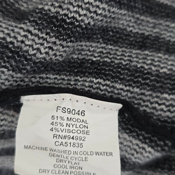 Patricia Luca Milano Black White Sweater Oversized Cape Knit Women One Size Mod - Picture 5 of 7